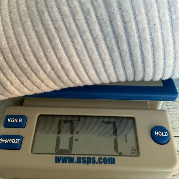 J. Crew Puff Sleeve V Neck Ribbed Top Womens Extra Large XL BabyBlue Long Sleeve - Picture 8 of 8